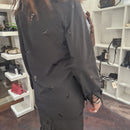 Pinstripe fabric shirt with sequins