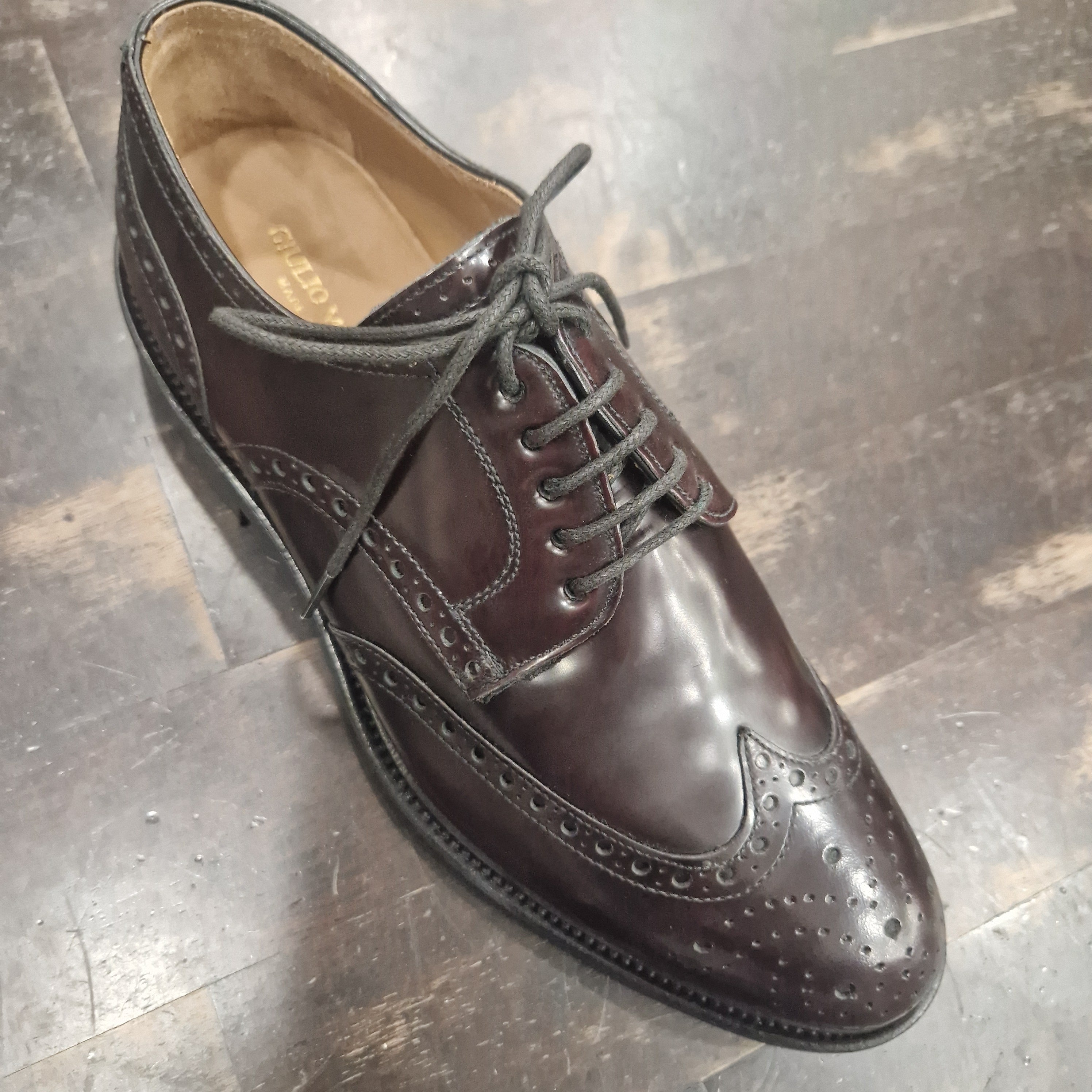 Giulio Moretti scarpa lacci color bordeaux scuro