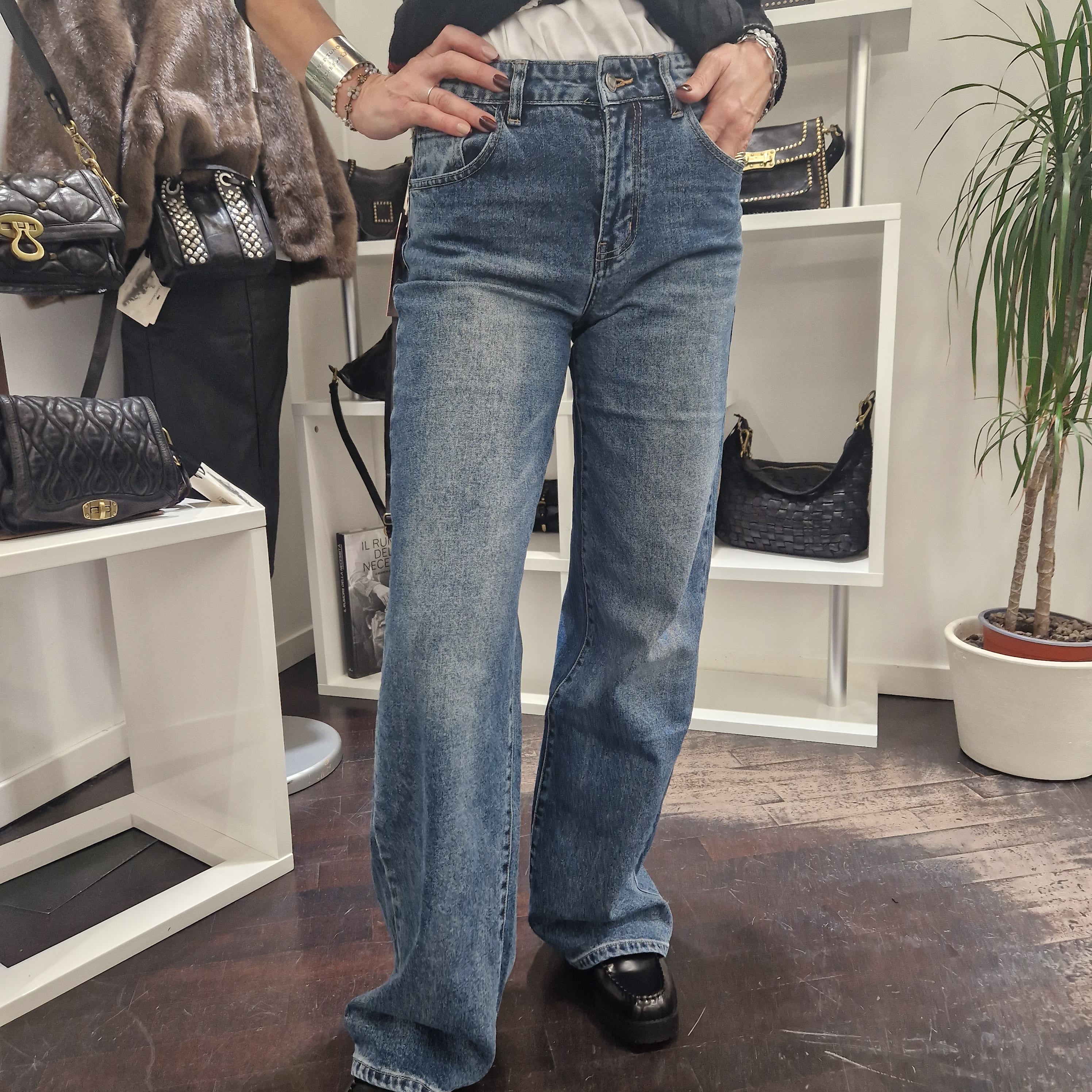 SALLY wide leg jeans medium wash denim