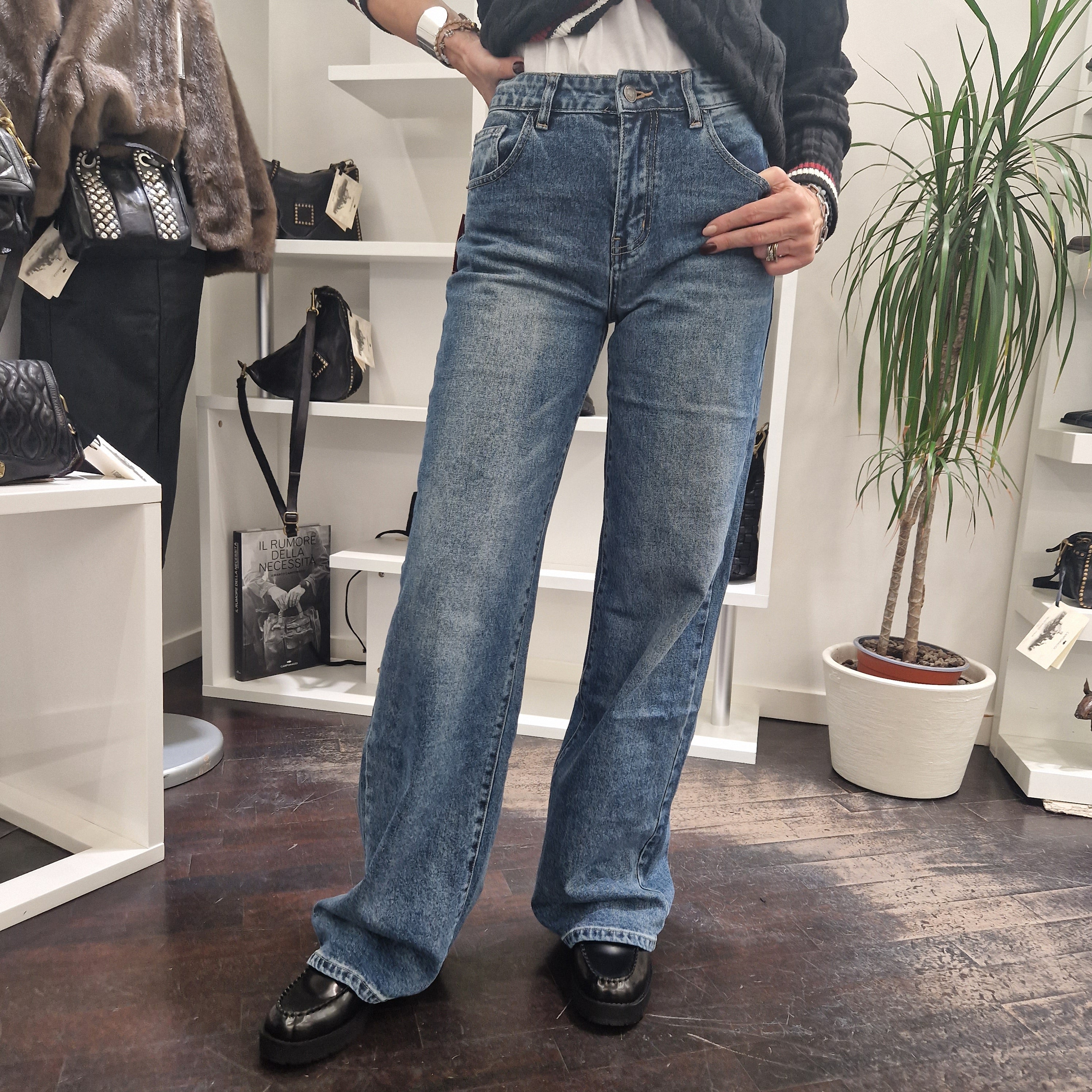 SALLY wide leg jeans medium wash denim