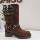 Gisel Moirè biker BEDFORD marrone scamosciato