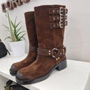 Gisel Moirè biker BEDFORD marrone scamosciato