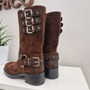 Gisel Moirè biker BEDFORD marrone scamosciato