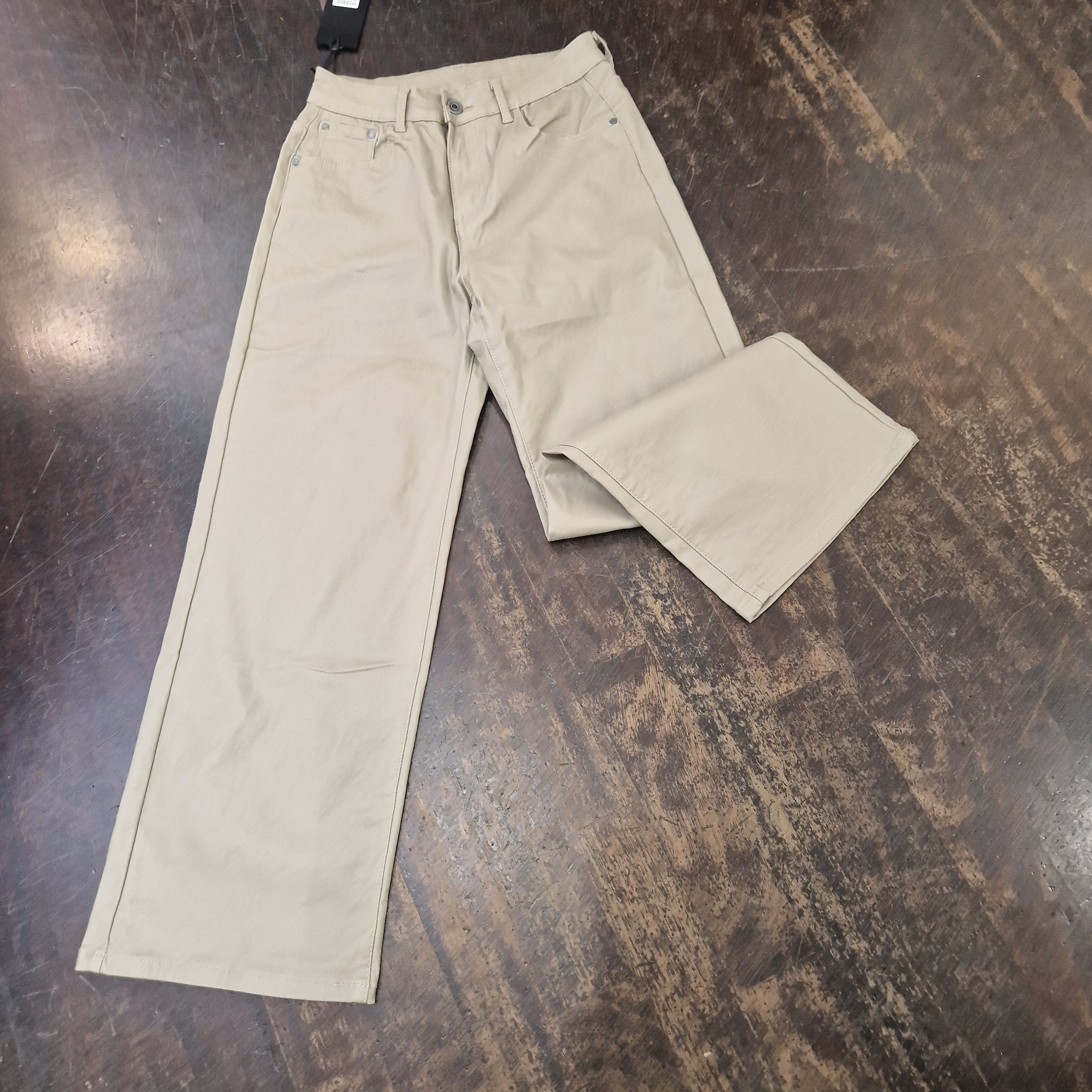 Pantalone VIA FIORITA tessuto spalmato grigio/beige