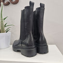 Faire black leather beatles boot
