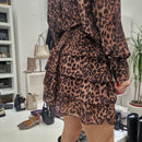 KIKISIX short skirt with leo print