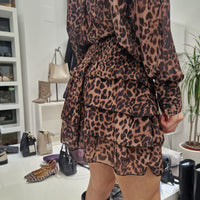 KIKISIX short skirt with leo print