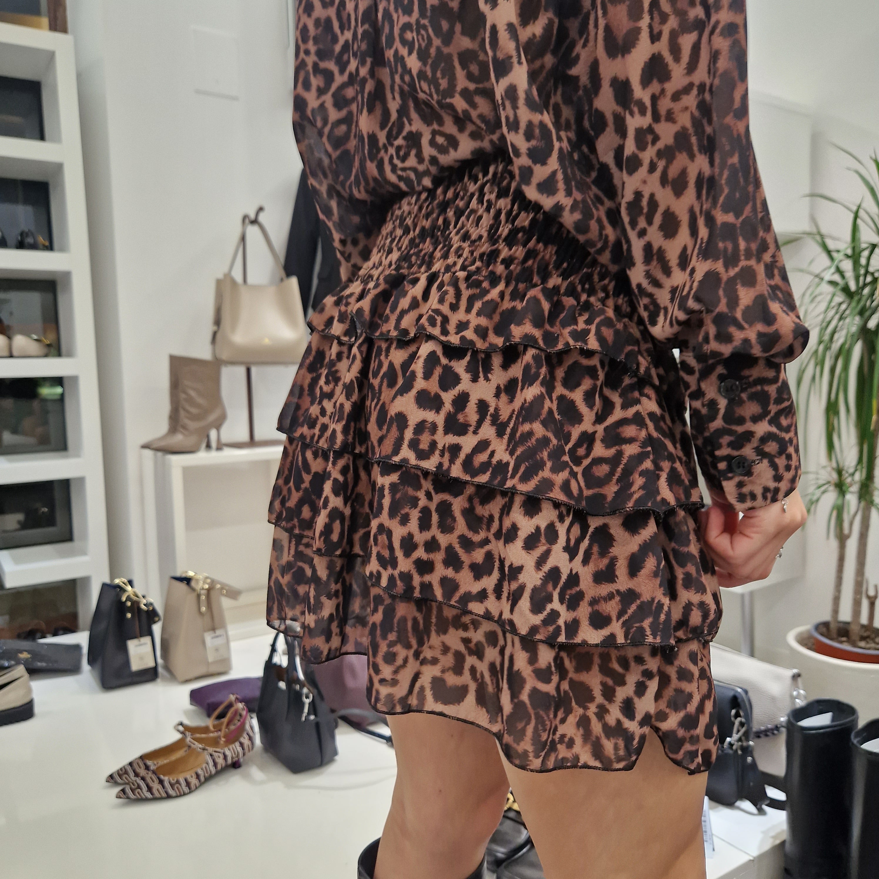 KIKISIX short skirt with leo print