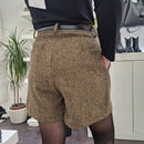 Pantaloncino tessuto spinato marrone
