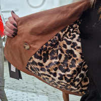 Giacca FLO E CLO in vera pelle color cuoio collo in realfur