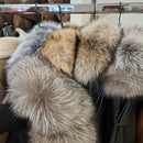 Giacca FLO E CLO in vera pelle nera collo in realfur