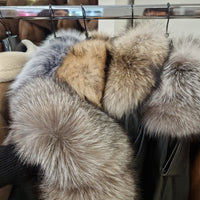 Giacca FLO E CLO in vera pelle nera collo in realfur