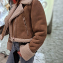 Giacca FLO E CLO  in vera pelle color beige interno in shirling