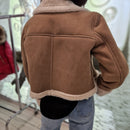 Giacca FLO E CLO  in vera pelle color beige interno in shirling