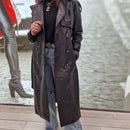 Cappotto FLO E CLO  in vera pelle nero