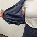 KIKISIX giacca modello bomber gessata blu