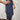 KIKISIX Pantalone bermuda gessato blu