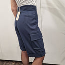 KIKISIX Pantalone bermuda gessato blu