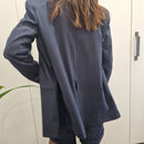 Kikisix giacca blazer gessata blu