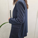 Kikisix giacca blazer gessata blu