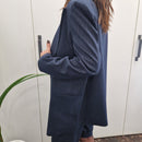 Kikisix giacca blazer gessata blu