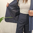 Kikisix giacca blazer gessata blu