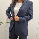 Kikisix giacca blazer gessata blu