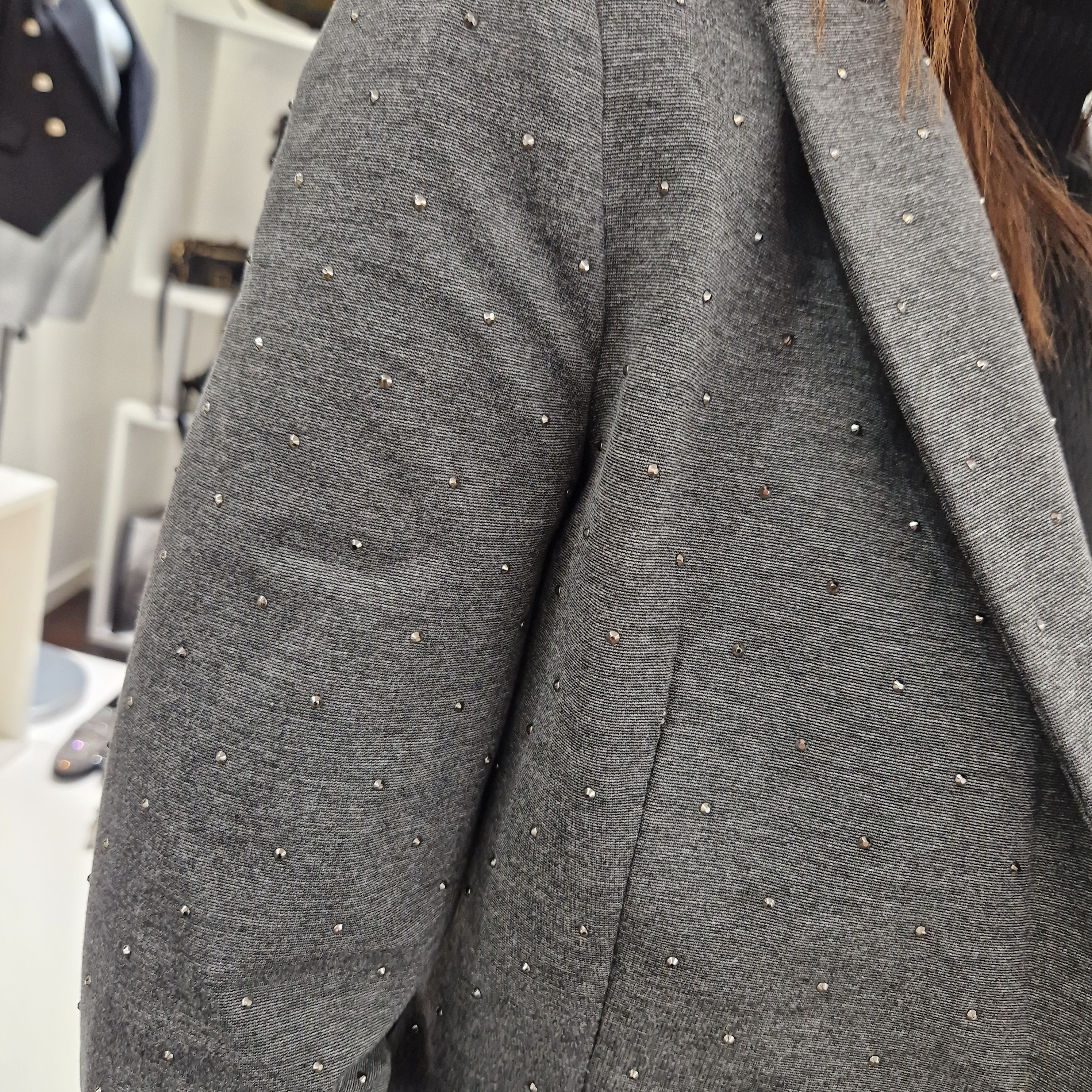Kikisix giacca grigia con strass