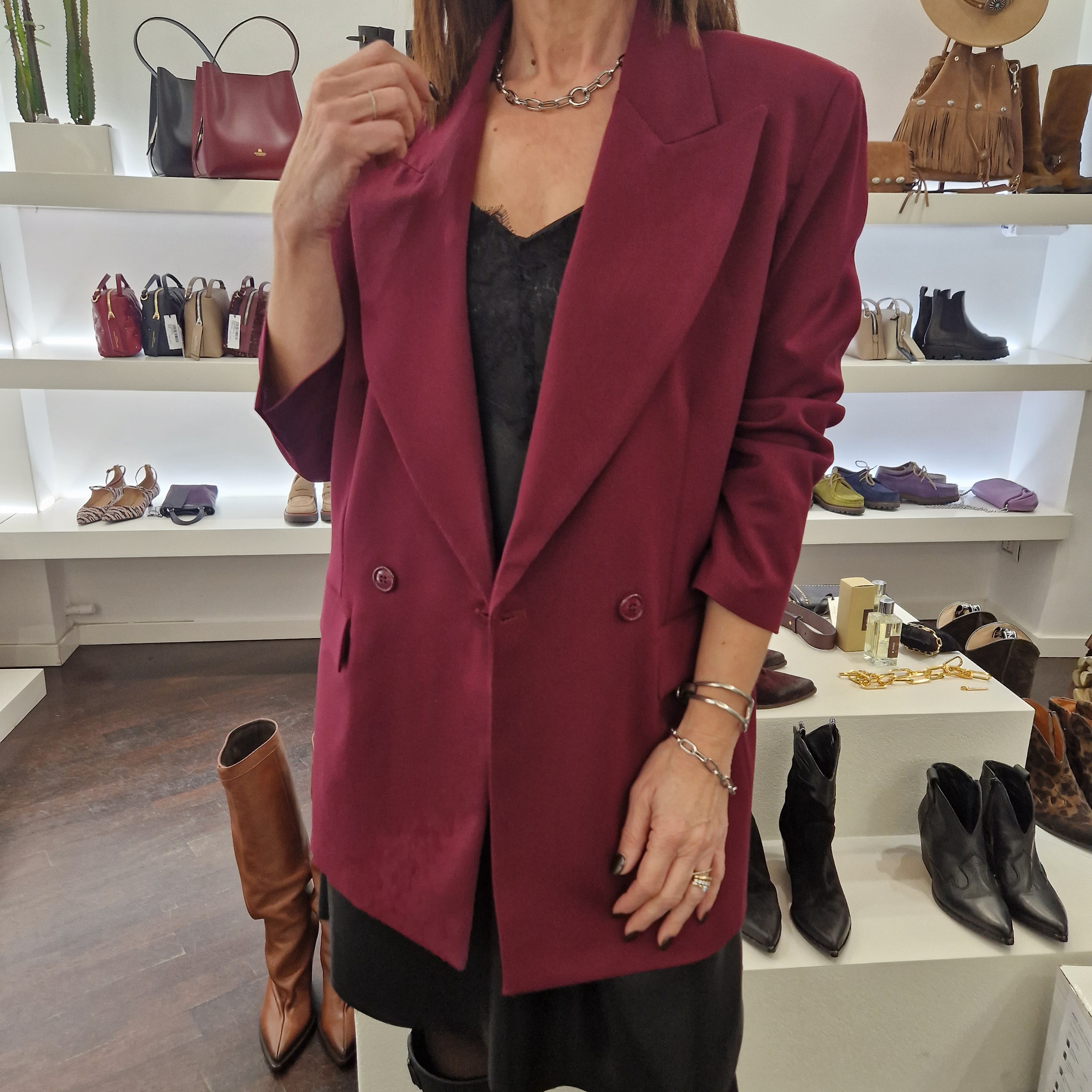 Kikisix giacca blazer bordeaux