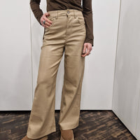 Pantalone ecopelle caffelatte