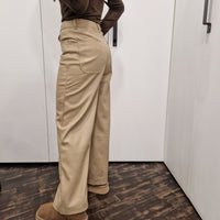 Pantalone ecopelle caffelatte