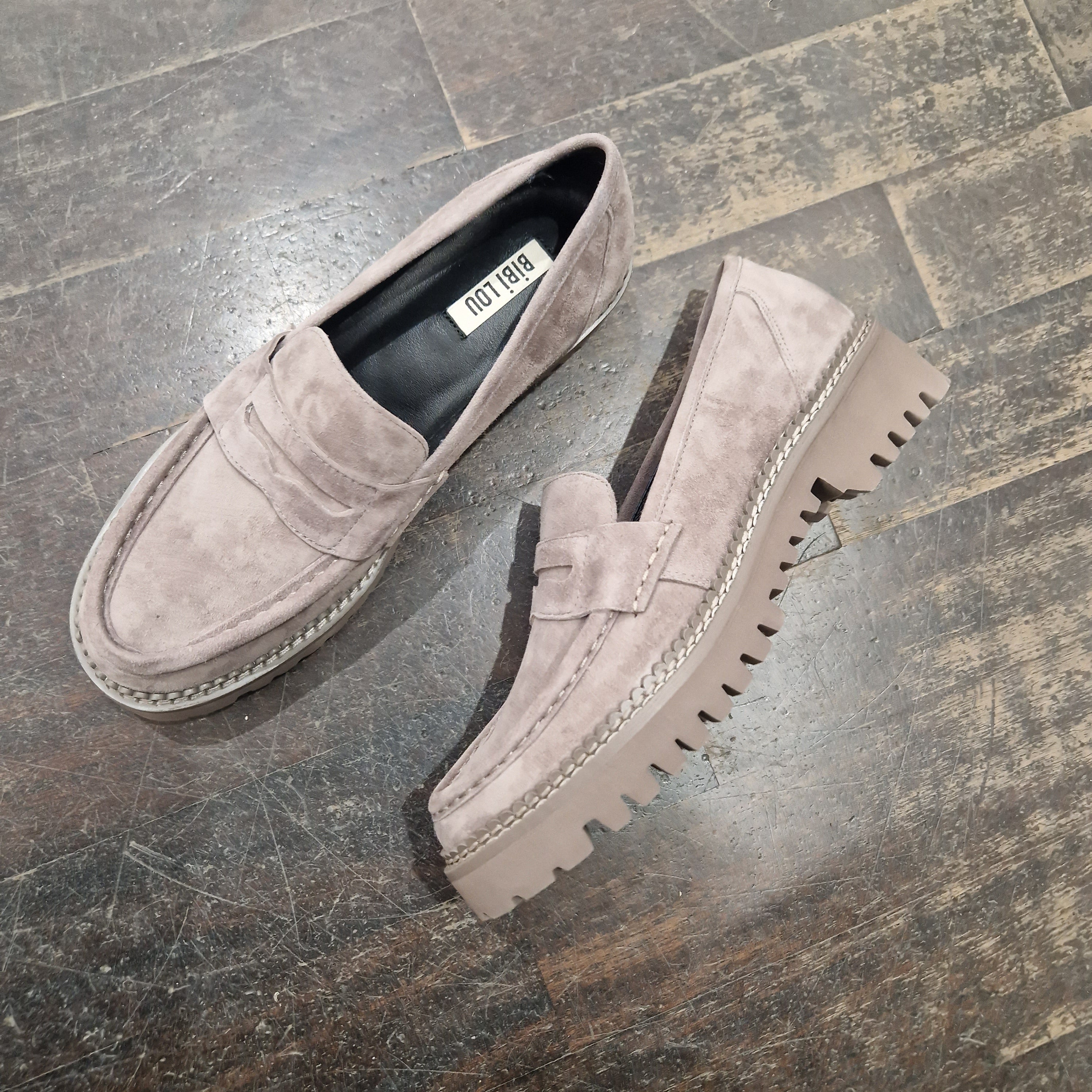 Bibilou mocassino suede grigio