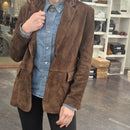 Giacca in vera pelle scamosciata t.moro modello blazer