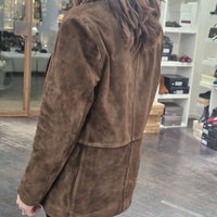 Giacca in vera pelle scamosciata t.moro modello blazer