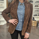 Giacca in vera pelle scamosciata t.moro modello blazer