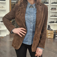 Giacca in vera pelle scamosciata t.moro modello blazer