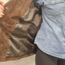 Giacca in vera pelle scamosciata t.moro modello blazer
