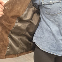 Giacca in vera pelle scamosciata t.moro modello blazer