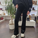 Leggings nero velluto elasticizzato