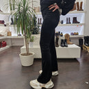 Leggings nero velluto elasticizzato