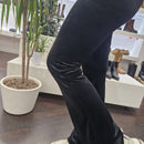 Leggings nero velluto elasticizzato