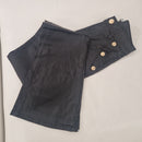 Pantalone MARA con bottoni oro  tessuto spalmato