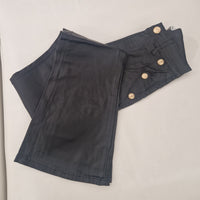 Pantalone MARA con bottoni oro  tessuto spalmato