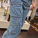 KIKISIX Pantalone jeans cargo