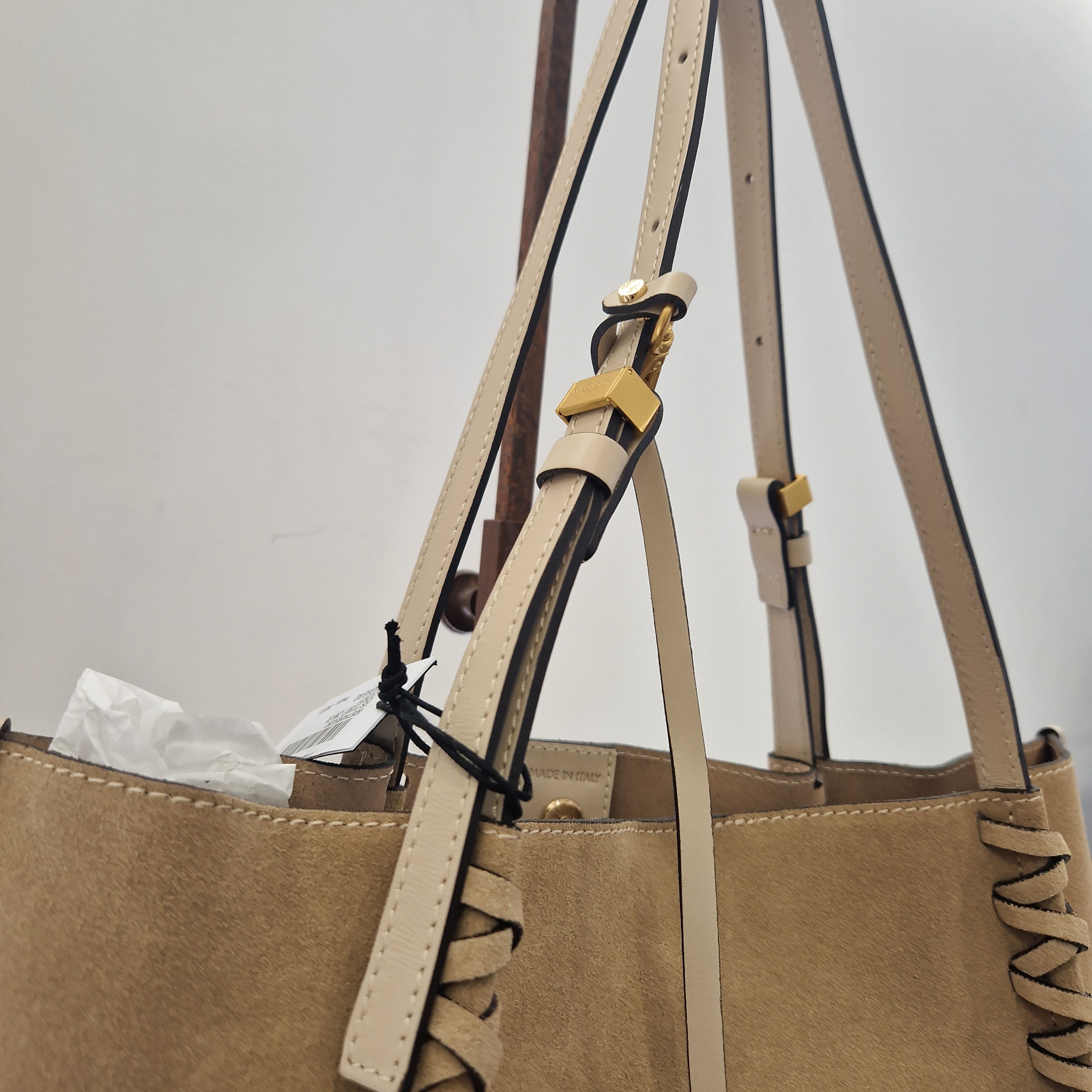 Gianni Chiarini borsa linea DORY formato grande scamosciato sabbia
