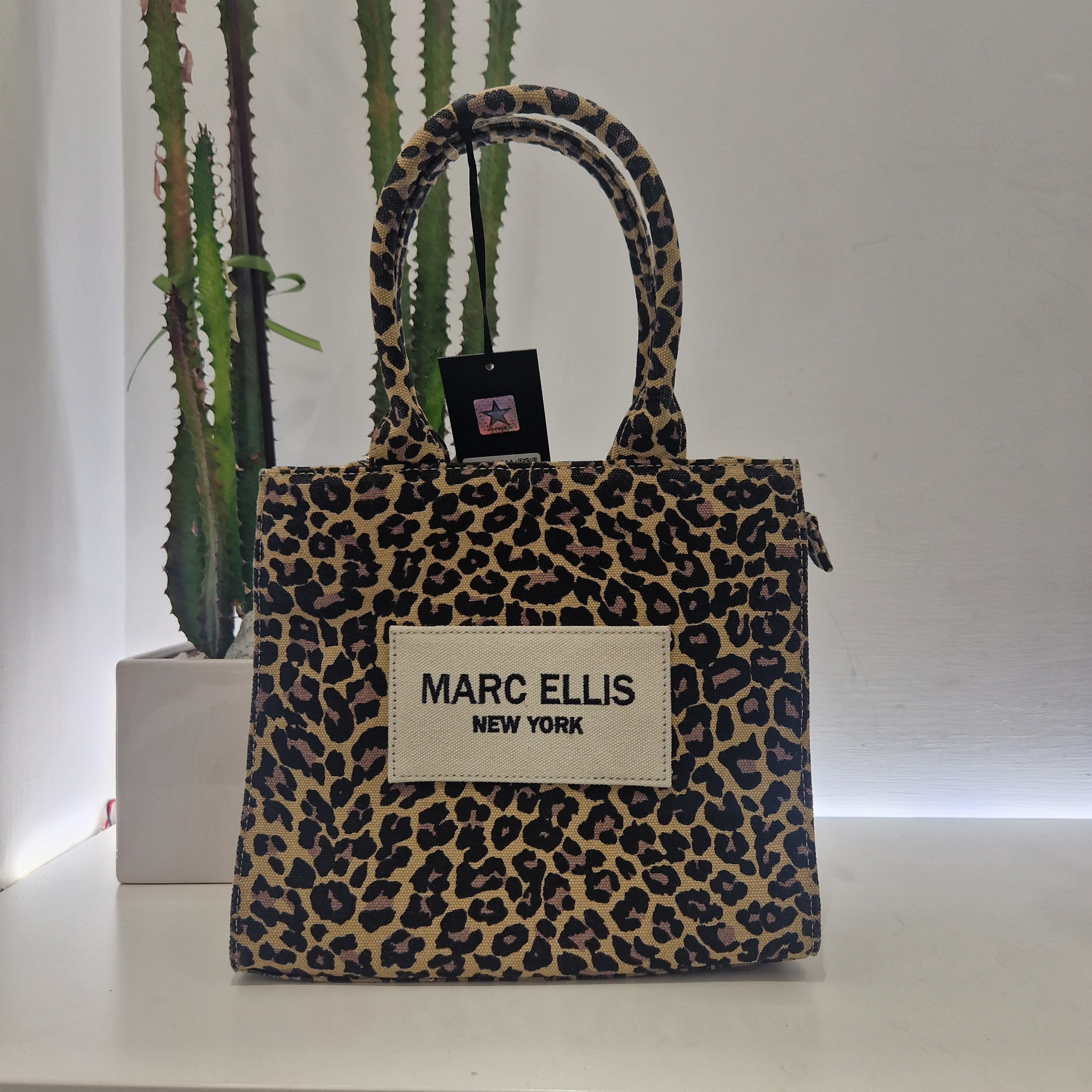 Marc Ellis borsa con manico stampa leo