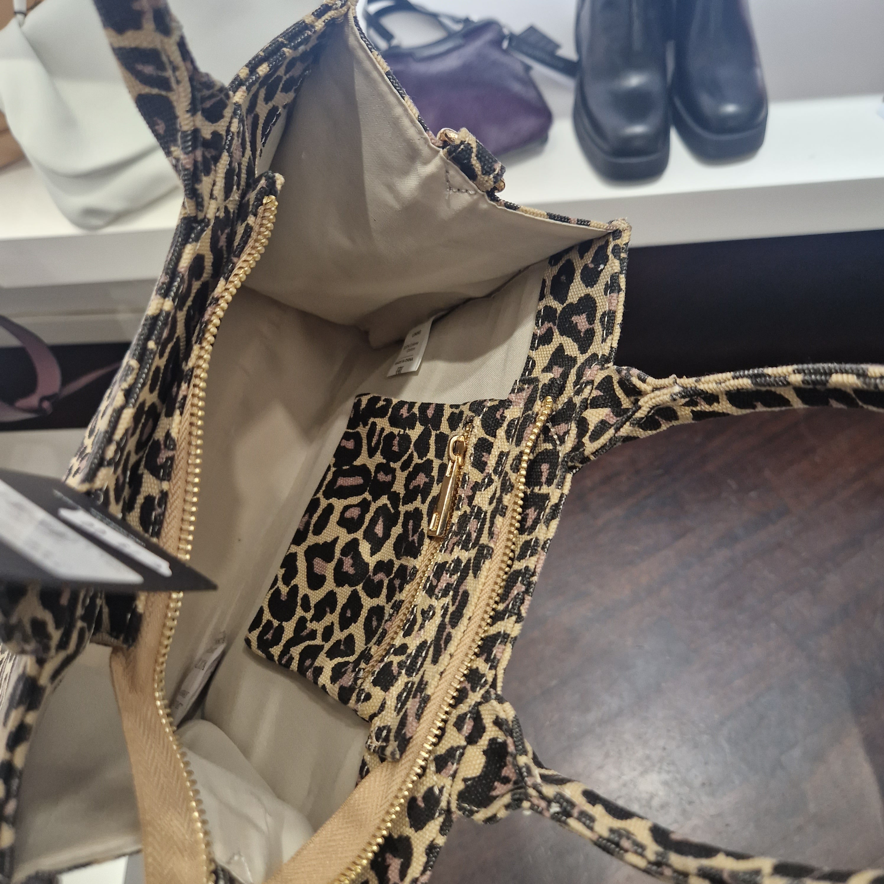 Marc Ellis borsa con manico stampa leo