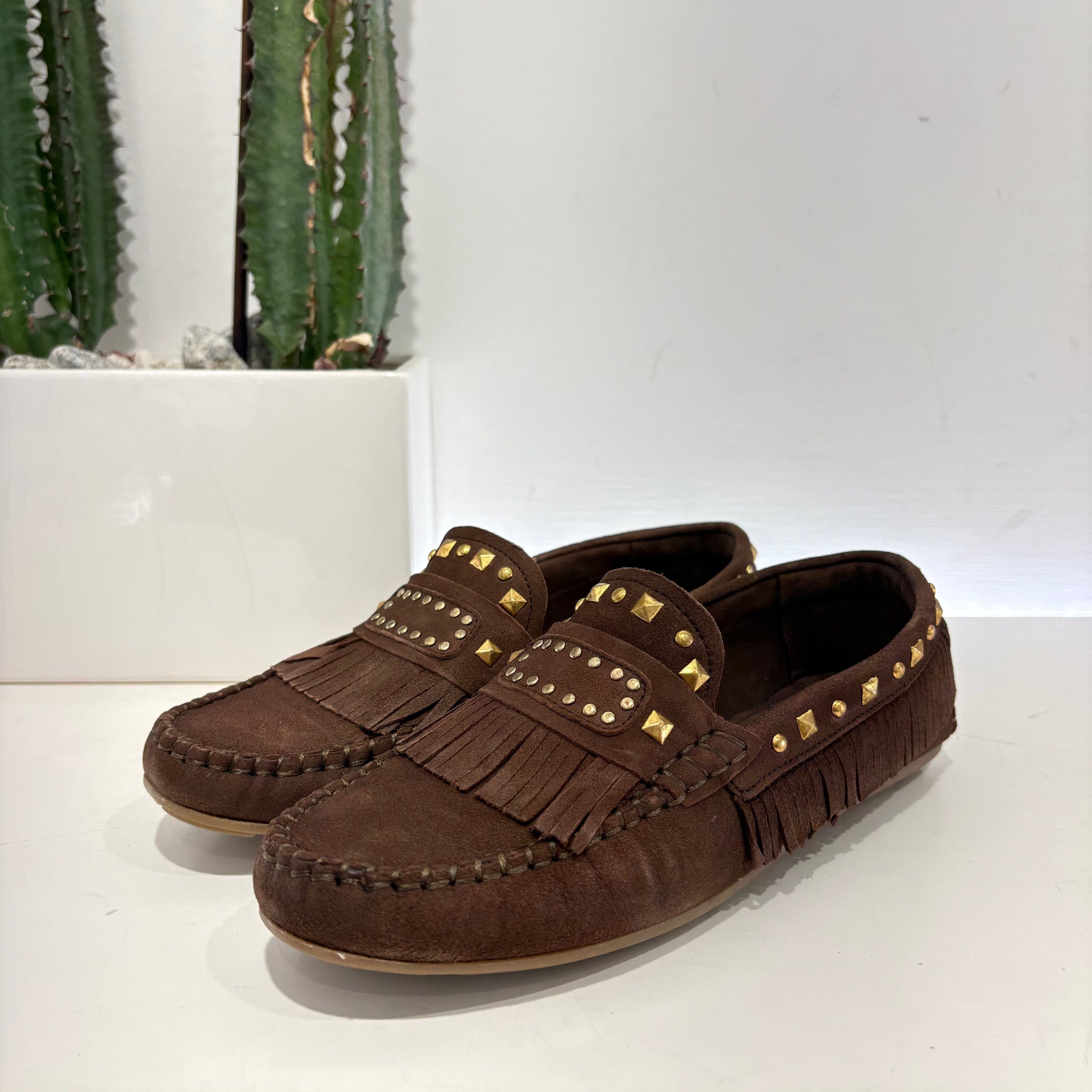 Mocassino frange moro