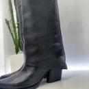 Stivale texano ASIA rovesciato pelle nera