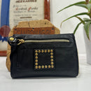 Campomaggi new KURA portafoglio in pelle rivetti oro